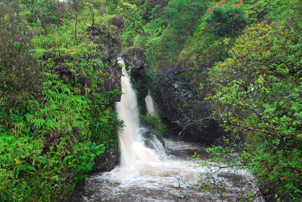 Upper Hanawai Falls along the Hana Highway at mile 24.2