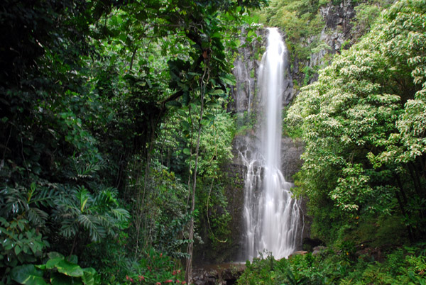 Wailua Falls, a 200 foot drop, near Hana, Hawaii