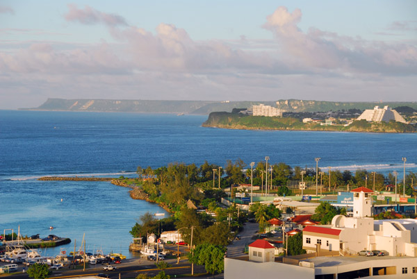 View of the Agana Boat Basin and Paseo de Susana to Tamuning and the northwest coast of Guam