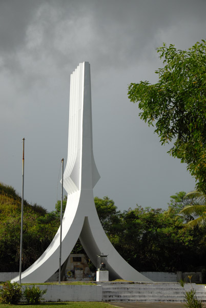 South Pacific Memorial Park, hands clasped in prayer