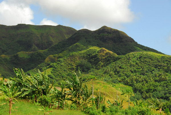 Volcanic peaks above Merizo rise to 1200 ft