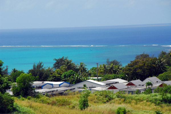 Village of Merizo and the blue water of Cocos Lagoon
