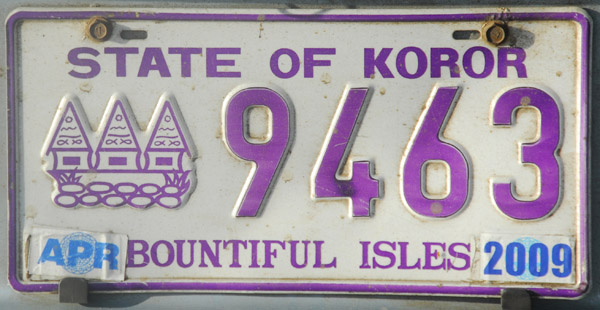 Palau License Plate - State of Koror (purple)