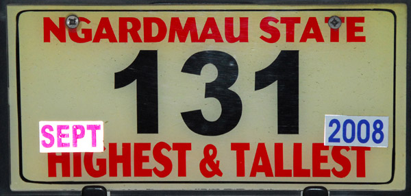 Palau License Plate - Ngardmau State Highest & Tallest
