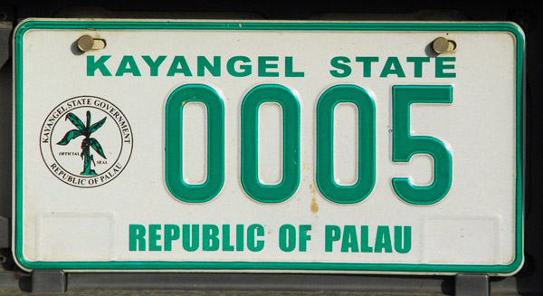 Palau License Plate - Kayangel State