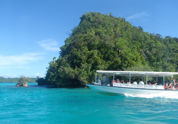 Tourist boat among the Rock Islands, Palau