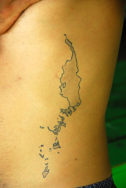Tatoo with a map of Palau