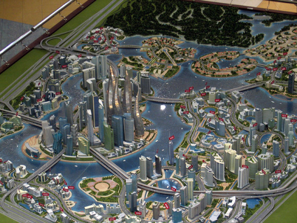 Architectural model of The Lagoons, Dubai