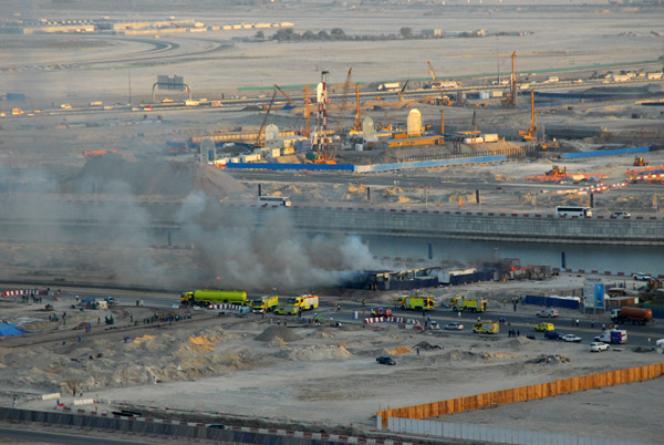 Fire site seen from Burj Dubai Residences