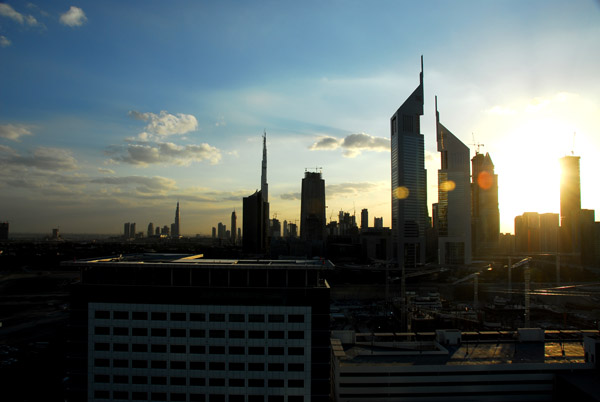 Sheikh Zayed Road late afternoon from Convention Center office tower