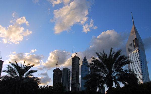 Towers of Sheikh Zayed Road, late afternoon