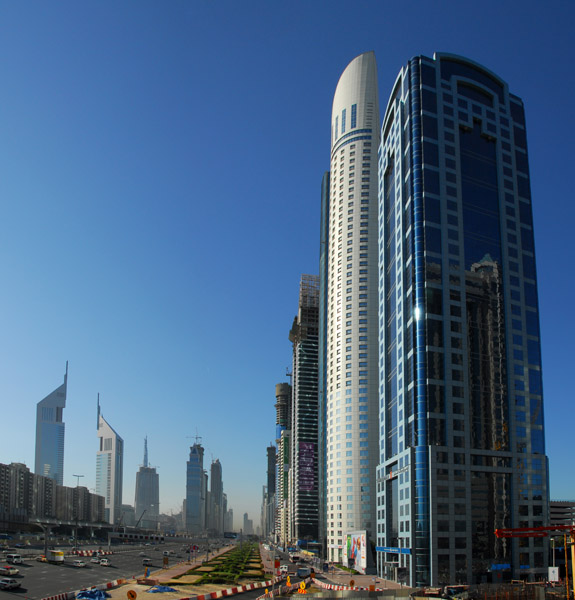 Sheikh Zayed Road with API Tower and Park Place