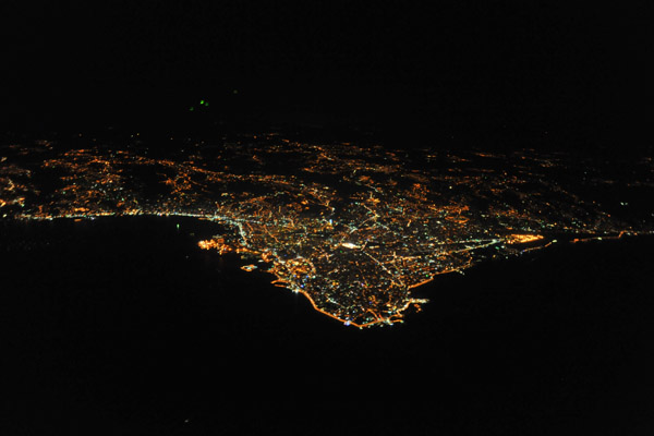 Beirut, Lebanon night aerial