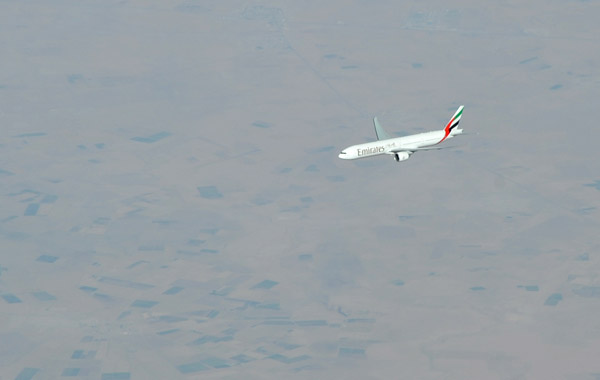 Emirates Boeing 777 over northern Iraq