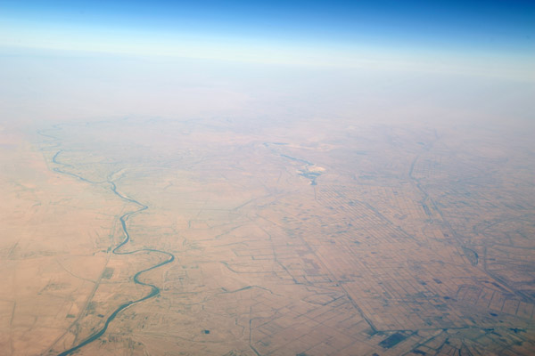 Tigris River and farmland of Wasit (Al Kut) Province, Iraq