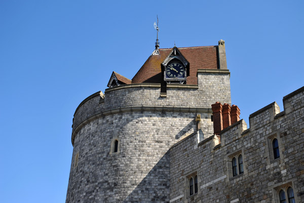 Curfew Tower, the oldest part of Windsor Castle, on the northwest corner
