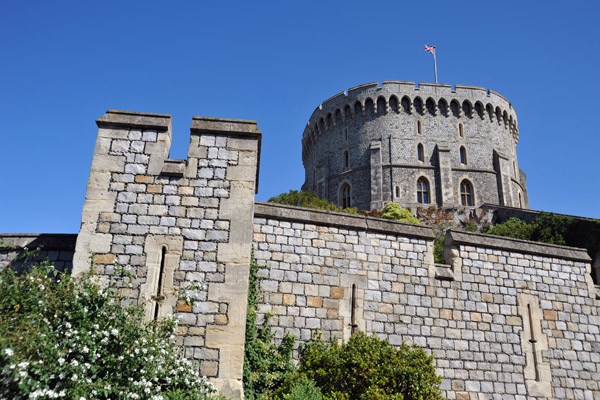 Round Tower, Windsor Castle's Keep, rising above the south-central wall