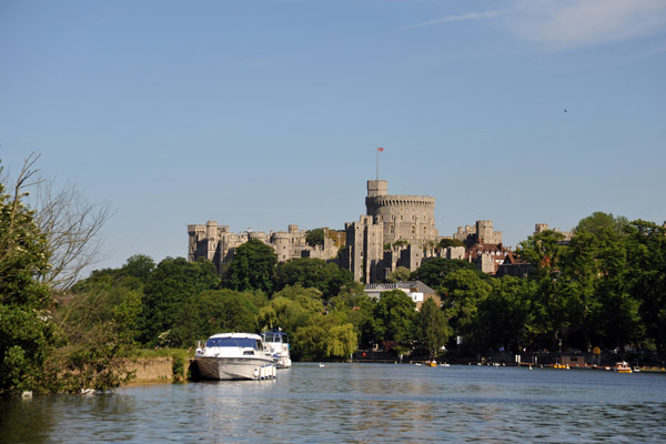 Windsor Castle seen from a Thames riverboat