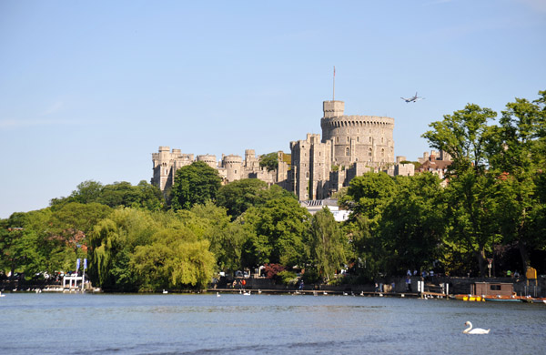 Windsor Castle seen from a Thames riverboat