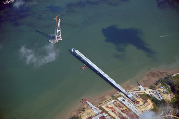 Tanjung Penyabong side of the Sungai Johor Bridge, Malaysia