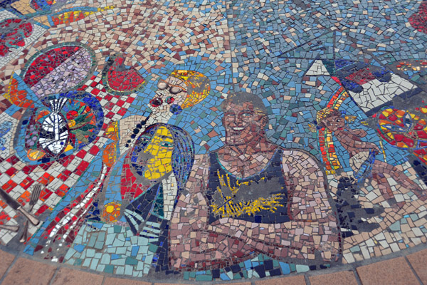These are part of a large circular mosaic in front of Centro Surfers Paradise
