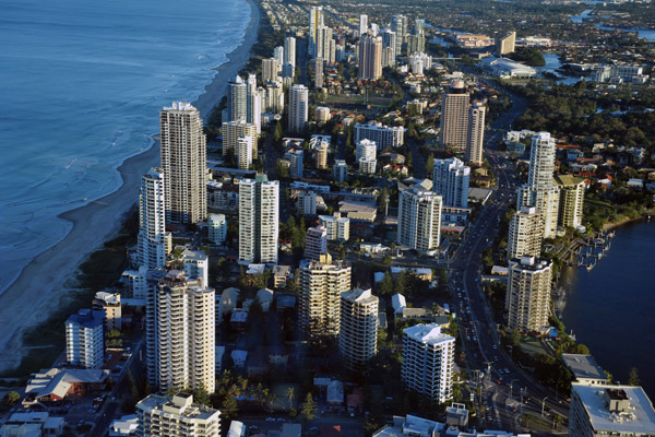 South side of Surfers Paradise, Gold Coast, from Q1 Tower