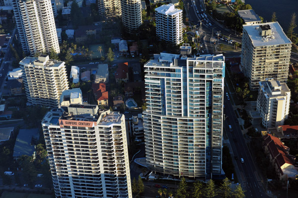 Apartment towers south of the Q1 building, Surfers Paradise