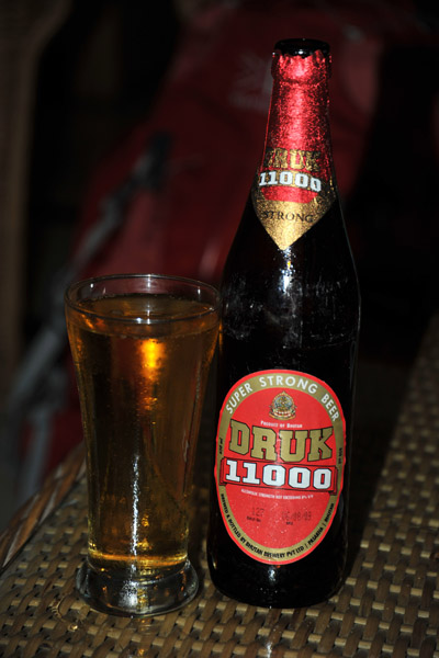 Druk 11000, the most popular beer in Bhutan