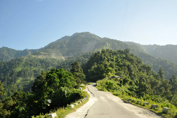 The road from Phuentsholing into the mountains