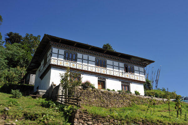 Traditional Bhutanese architecture uses no nails - the woodwork is assembled with dove-tail joints