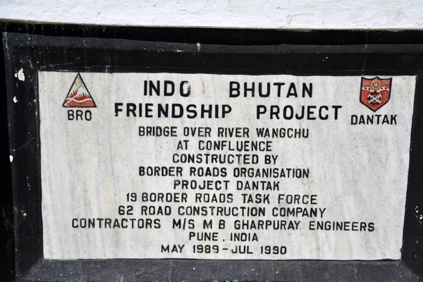 Indo-Bhutan Friendship Bridge (1989-1990), Chuzom
