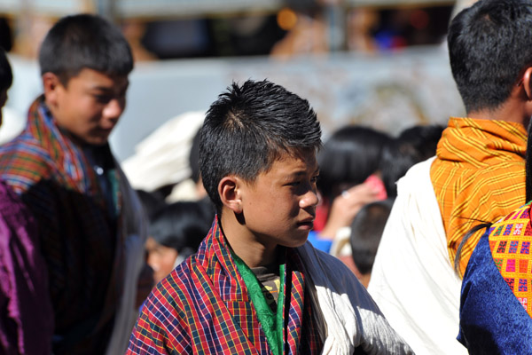 Bhutanese boy, Tsechu Festival