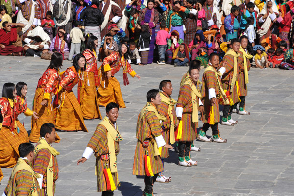 Dancing at the Teschu Festival of Thimphu, Bhutan