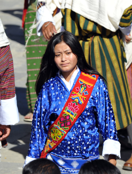 Bhutanese woman wearing traditional dress, Thimphu
