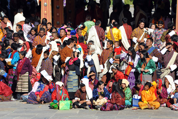 Exotic crowd at the Tsechu Festival, Thimphu, Bhutan