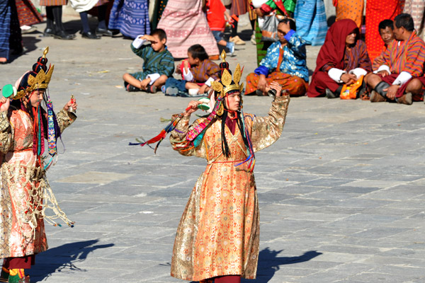 Tsechu dancers on the last day of the festival