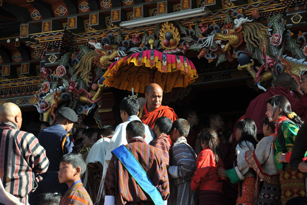 Administration of blessings, Tsechu Festival