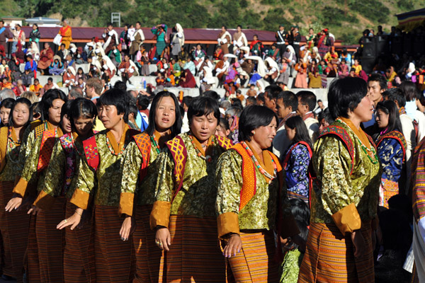 Folk dancers, Tsechu Festival, Thimphu