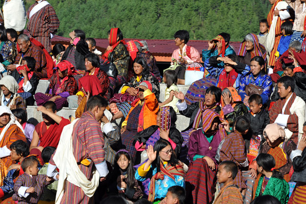 Colorful crowd at the Tsechu Festival