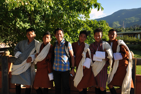 Dennis with a group of Bhutanese teenagers after the festival wrapped up