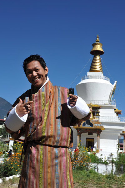 Dennis at the National Memorial Chorten, Thimphu