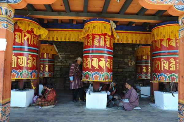 Hall of large prayer wheels, National Memorial Choeten, Thimphu