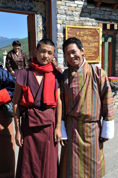 Dennis with a Bhutanese monk, Thimphu