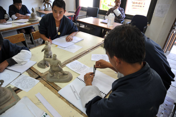 National Institute for Zorig Chusum, the Painting School in Thimphu, Bhutan