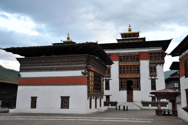 Small tower with the Central Tower, utse, Thimphu Dzong 
