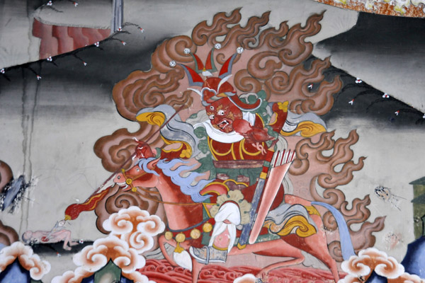 Wall mural detail, Thimphu Dzong