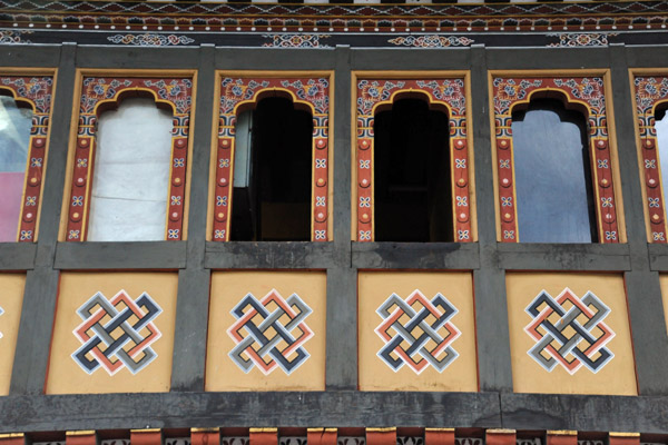 Painted window frames, Thimphu Dzong