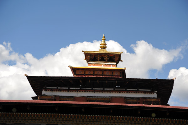 Roof of the central tower, Thimphu Dzong