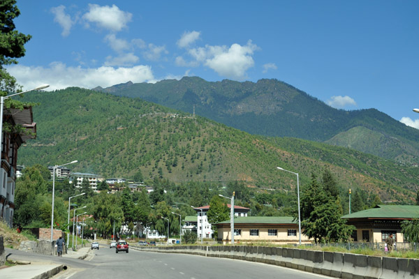 Thimphu is complete surrounded by forest-covered mountains