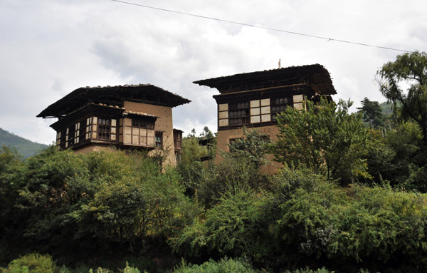 A pair of old houses on the edge of Thimphu